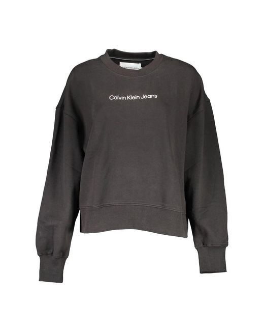 Calvin Klein Zwarte Sweatshirt Met Lange Mouwen in het Gray