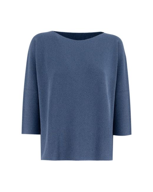 Le Tricot Perugia Round-Neck Knitwear in het Blue