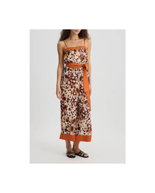 Liu Jo Multicolor Jumpsuit Mit Animal-Print Und Quadratischem Ausschnitt