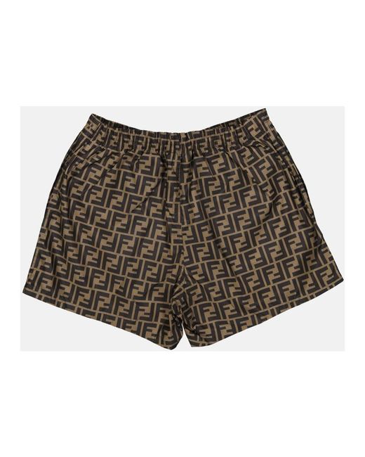 Fendi Badmode ,Bruin ,Nylon Zwemshorts in het Brown voor heren