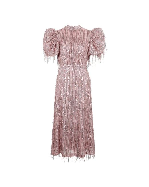 ROTATE BIRGER CHRISTENSEN Pink Langes paillettenkleid
