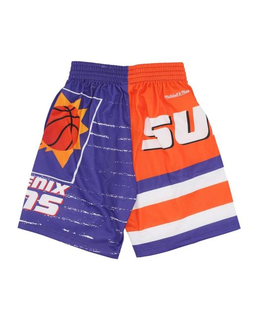 Mitchell & Ness Korte Broeken ,Veelkleurig ,Polyester Nba Jumbotron 3.0 Basketbalshorts in het Blue voor heren