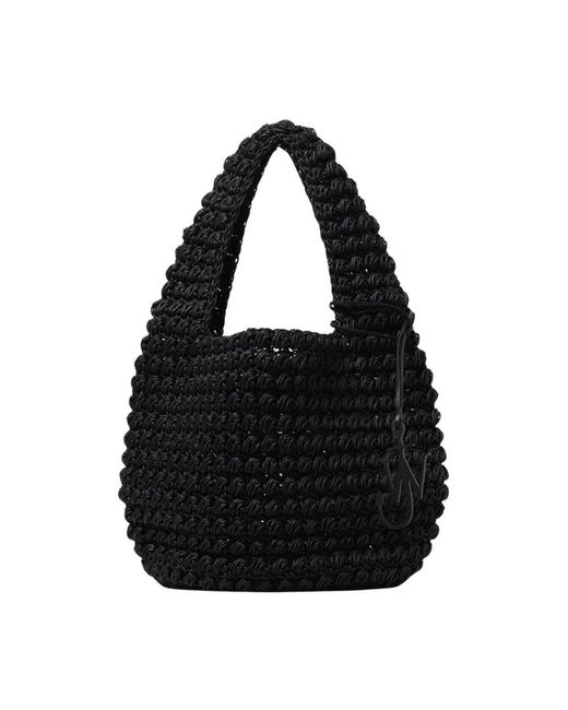 J.W. Anderson Black Gelbe Gehäkelte Anchor-Schultertasche