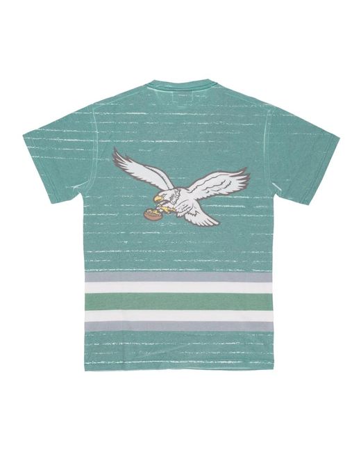 Mitchell & Ness Tops ,Groen ,Katoen Nfl Jumbotron 3.0 Sublimated Tee in het Green voor heren