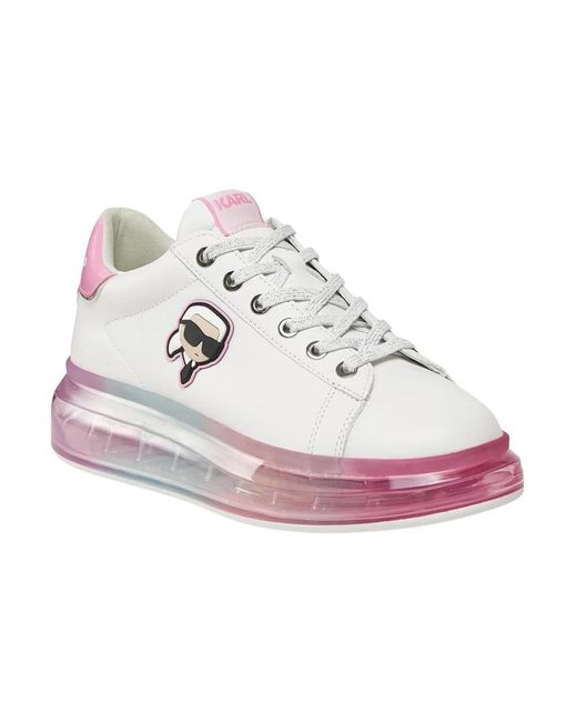 Karl Lagerfeld Pink Weiße sneaker kapri kushion