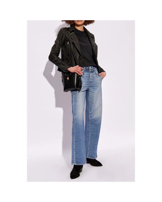 Rag & Bone Tops ,Zwart ,Katoen Pima Katoenen T-Shirt in het Black