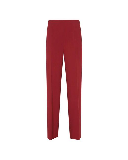 Alberta Ferretti Red Straight Trousers