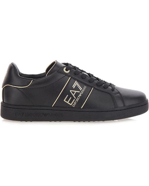EA7 Schoenen ,Zwart ,Leer Classic Sneakers in het Black voor heren