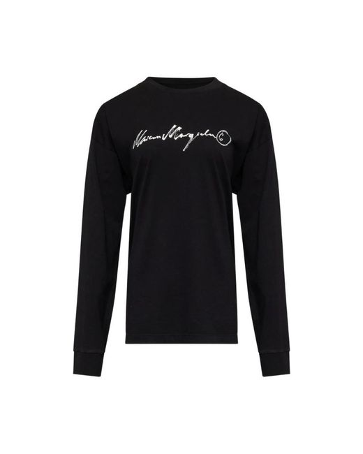 MM6 by Maison Margiela Black Long Sleeve T-Shirts