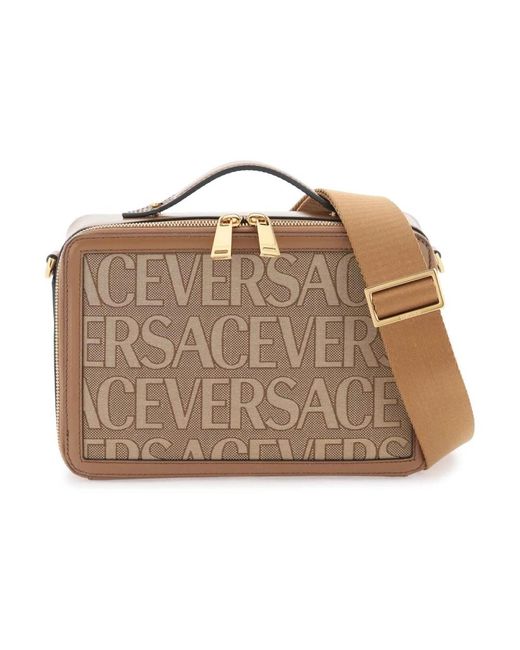 Versace Allover messenger tasche mit lederverzierungen in Metallic für Herren