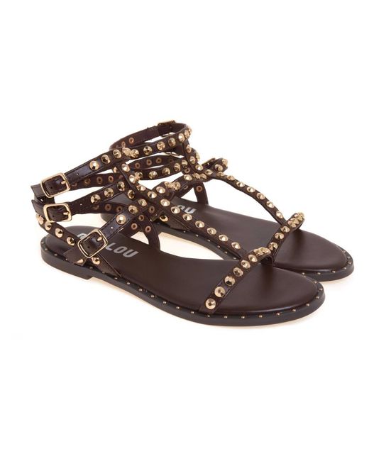 Bibi Lou Brown Flat Sandals