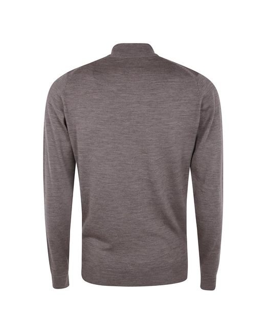 John Smedley Truien & Vesten ,Bruin ,Mock Neck Sweater in het Gray voor heren