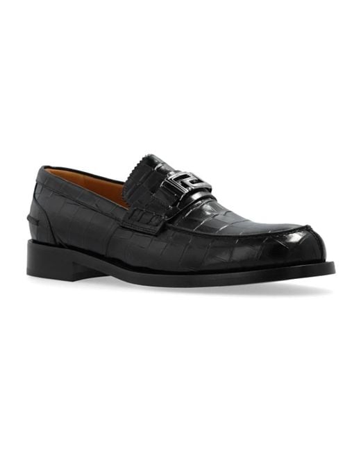 Loafers Versace de hombre de color Black