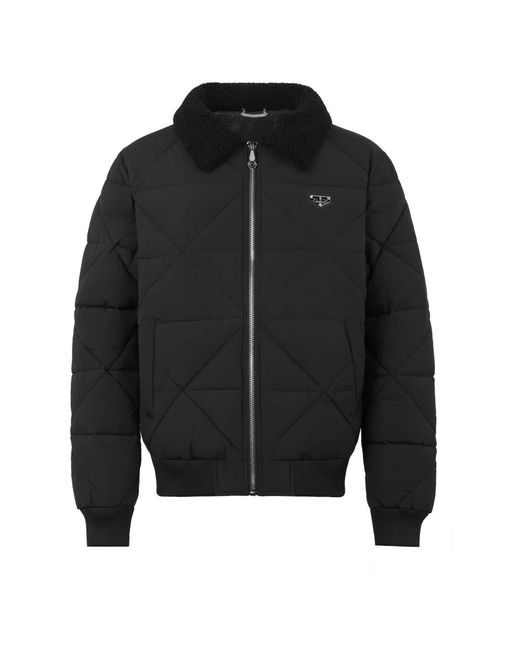 Philipp Plein Jassen ,Zwart ,Nylon Nylon Gewatteerde Jas in het Black voor heren