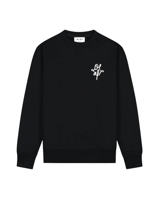 Olaf Hussein Monogram Grafische Crewneck Sweater in het Black voor heren