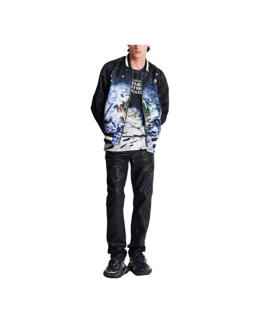 Balmain Bomberjacke mit earth and stars-motiv in Blue für Herren