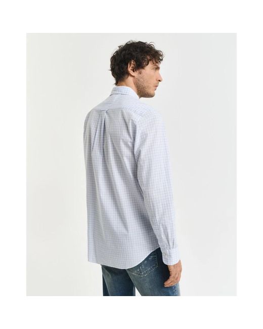 Gant Gingham Poplin Overhemd in het Blue voor heren