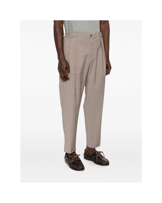 BRIGLIA Gray Slim-Fit Trousers for men