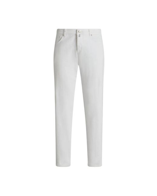 Kiton Stretch Katoen Five-Pocket Broek in het Gray voor heren