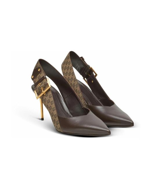 Balmain Metallic Monogram Ruby Slingback