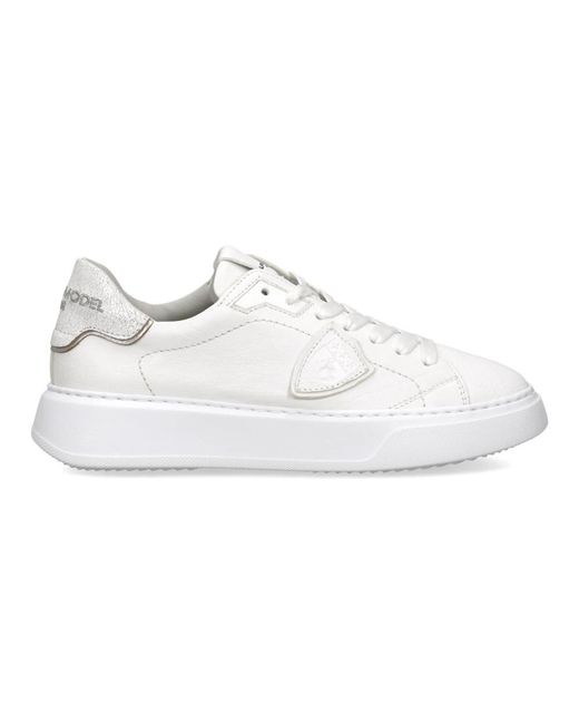 Philippe Model Schoenen ,Wit ,Katoen Temple Tennis in het White