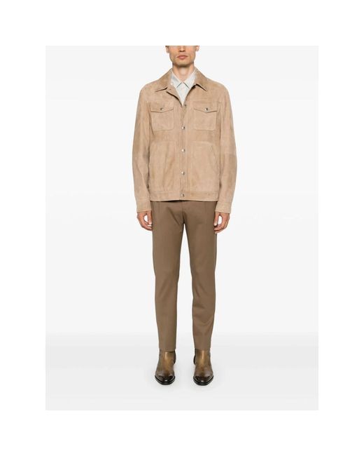 PT Torino Brown Suit Trousers for men