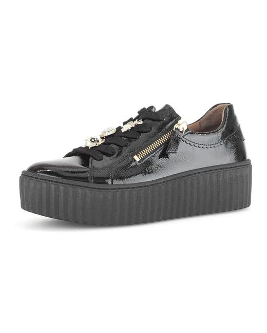 Gabor Black Low-Top Sneaker