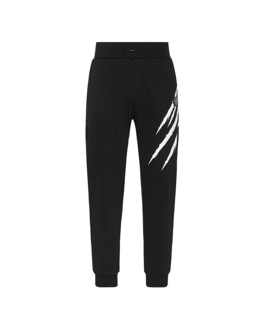 Philipp Plein Fitness ,Zwart ,Katoen Joggingbroek Scratch in het Black voor heren