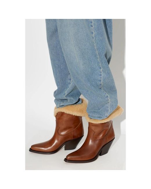 Chloé Brown Cowboy & Biker Boots