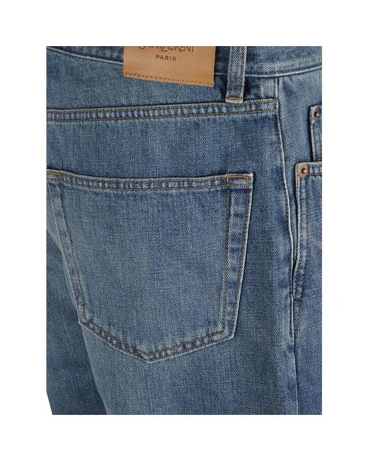 Saint Laurent Blue Straight Jeans for men