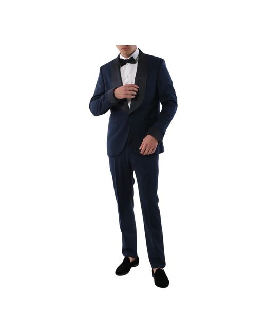Paoloni Blue Single Breasted Suits for men