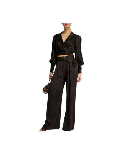 Zimmermann Zijden Broek Met Wijde Pijpen in het Black