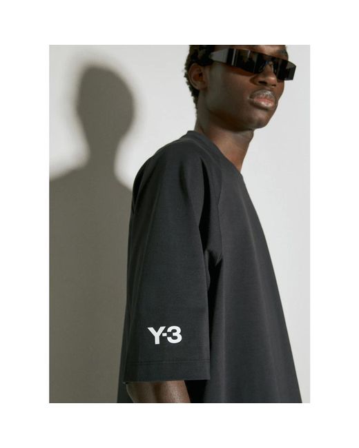 Y-3 Jersey t-shirt mit charakteristischen streifen in Black für Herren
