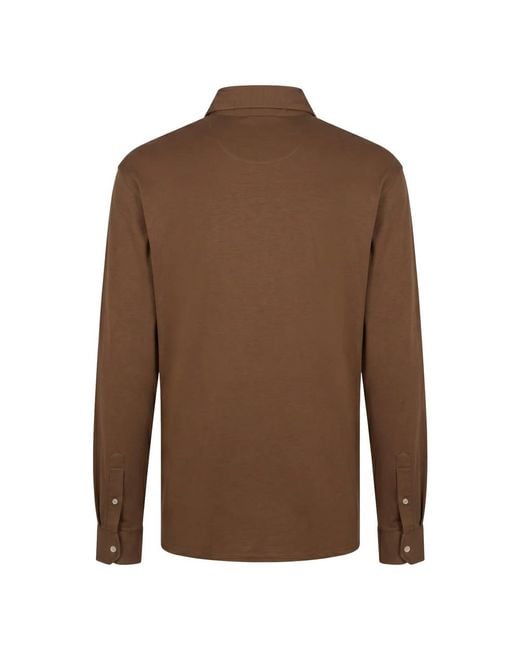 Moorer Brown Casual Shirts for men