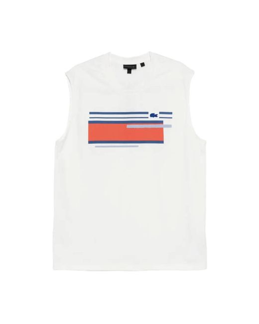 Lacoste White Sleeveless Tops for men