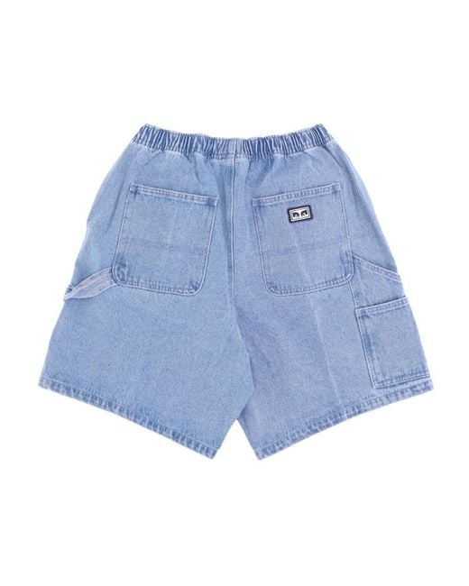 Obey Blue Denim Shorts for men