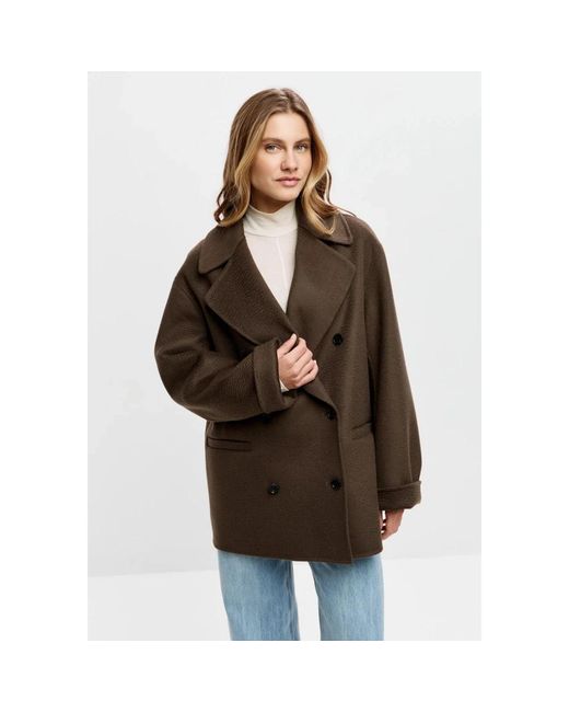 CESARE GASPARI Brown Cashmere Tailored Coat