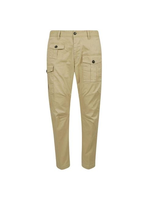 DSquared² Slim fit cargo hose in Natural für Herren