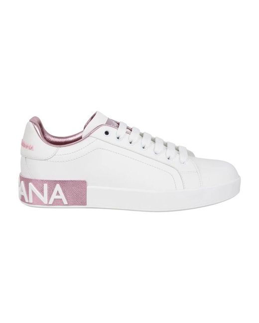 Dolce & Gabbana White Portofino appliqué sneaker