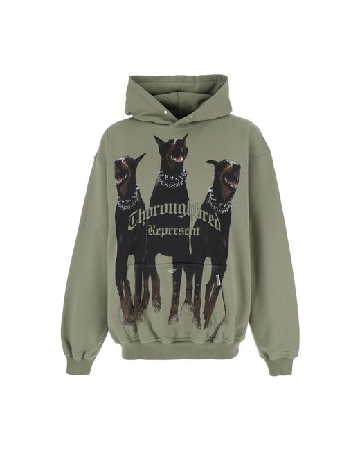 Represent Hoodies & Sweatvesten ,Groen ,Katoen Maxi Print Hoodie in het Green voor heren