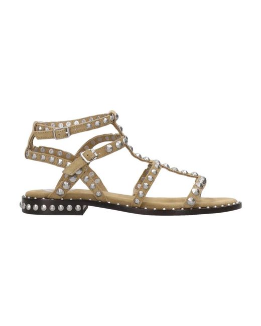 Flat Sandals Ash en coloris Metallic