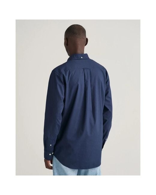 Gant Regular fit popeline hemd in Blue für Herren