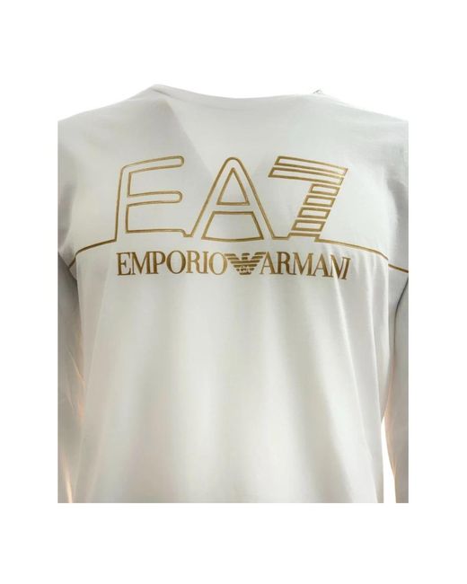 EA7 Gray Long Sleeve T-Shirts for men