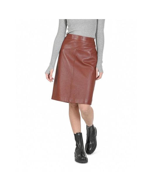 Boss Red Leather Skirts