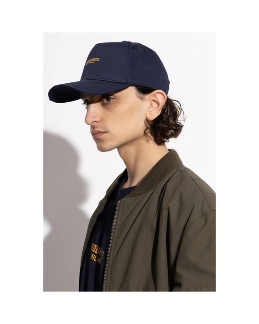 DSquared² Accessoires ,Blauw ,Katoen Pet Met Klep in het Blue voor heren