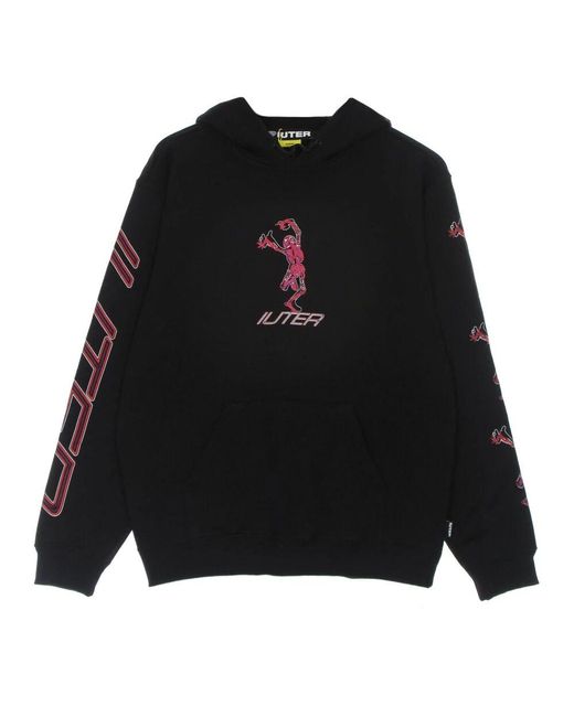 Iuter Schwarzer Skeleton Hoodie Langarm Sweatshirt in Black für Herren
