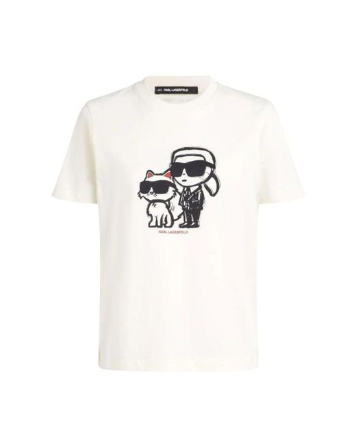 Karl Lagerfeld White T-shirt ikon sketch