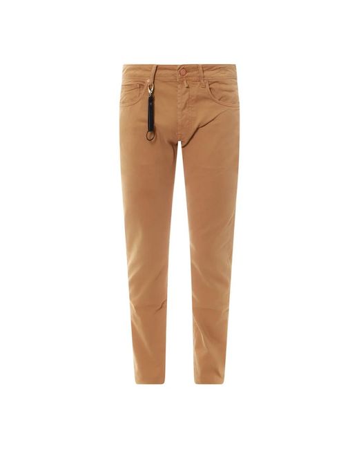 Incotex Brown Slim-Fit Trousers for men