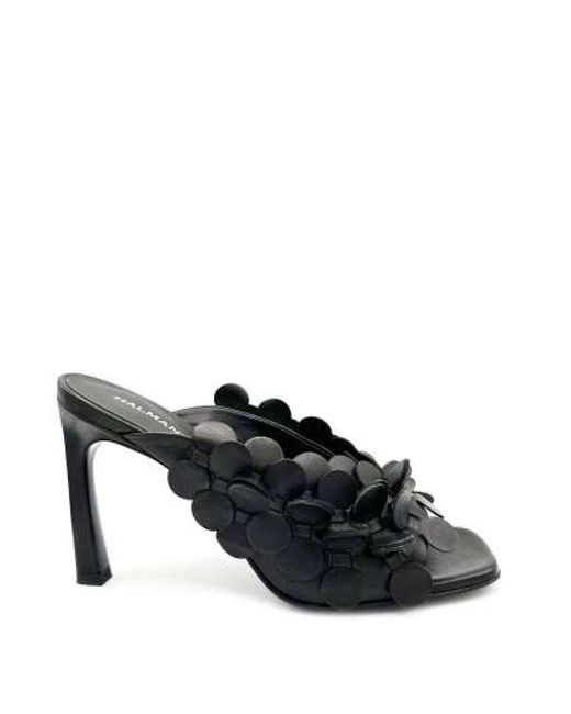 Heeled Mules di Halmanera in Black