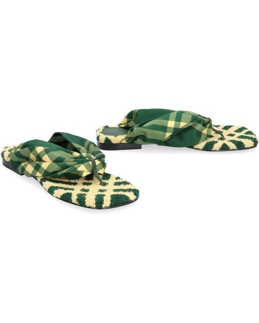Burberry Green Flip Flops